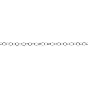 Chain by Foot. Sterling Silver 1.4mm Width by 1.9mm Length, Smooth Cable Chain. Price per: 1 Foot.