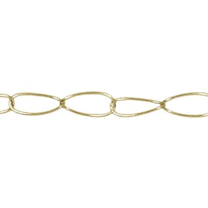 14kt Gold Filled 7.45mm width by 14.50mm length, Curb Chain. Price per: 1 Foot.