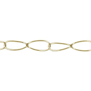 14kt Gold Filled 7.45mm width by 14.50mm length, Curb Chain. Price per: 1 Foot.