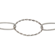 Load image into Gallery viewer, Chain by Foot. Sterling Silver 17.5mm Width by 27.0mm Length Twisted Oval Link Followed by 7.3mm Width by 17.5mm Length Smooth Elongated Oval Link, Long and Short Chain. Price per: 1 Foot.
