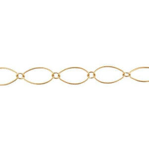 14kt Gold Filled 12.9mm Width by 20.9mm Length, Price per: 1 Foot.