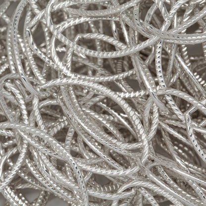 Sterling Silver 13.0mm Width by 21.0mm Length, Corrugated Oval Cable Chain. Price per: 1 Foot.