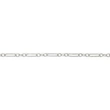 Load image into Gallery viewer, Chain by Foot. Sterling Silver 2.0mm Width by 5.6mm Length Larger Smooth Oval Link Followed by Three of 2.0mm Width by 2.2mm Length Smaller Smooth Oval Links, Long and Short Chain. Price per: 1 Foot.
