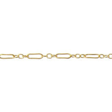 Load image into Gallery viewer, 14kt Gold Filled 2.0mm Width by 5.6mm Length Larger Smooth Oval Link Followed by Three of 2.0mm Width by 2.2mm Length Smaller Smooth Oval Links, Long and Short Chain. Price per: 1 Foot.
