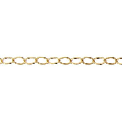 14kt Gold Filled 2.8mm Width by 4.2mm Length, Flat Cable Chain. Price per: 1 Foot.