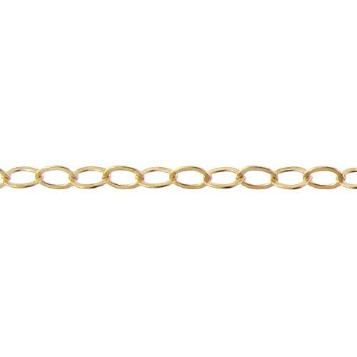 14kt Gold Filled 2.8mm Width by 4.2mm Length, Flat Cable Chain. Price per: 1 Foot.