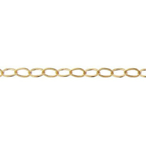 14kt Gold Filled 2.8mm Width by 4.2mm Length, Flat Cable Chain. Price per: 1 Foot.