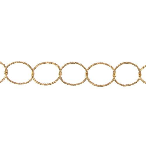 14kt Gold Filled 14.0mm Width / Length Flat Hammered Circle Chain. Price per: 1 Foot.