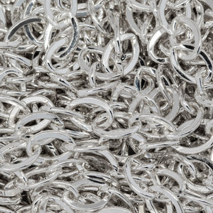 Sterling Silver 3.9mm Width by 5.4mm Length, Flat Cable Chain. Price per: 1 Foot.