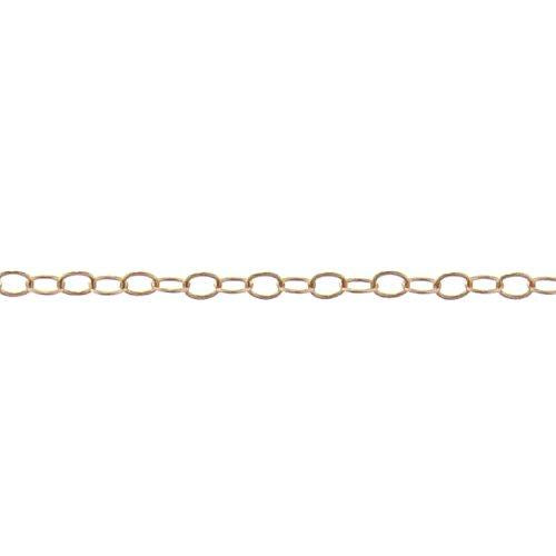 14kt Gold Filled 1.0mm Width by 1.33mm Length, Cable Chain With Diamond Cut Edges. Price per: 1 Foot.