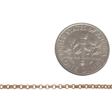 Load image into Gallery viewer, 14kt Gold Filled - Rose Gold 1.48mm Width / Length, Rolo Chain. Price per: 1 Foot.
