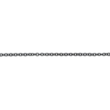Load image into Gallery viewer, Chain by Foot. Sterling Silver Black Diamond 1.10mm Width by 1.3mm Length, Smooth Cable Chain. Price per: 1 Foot.
