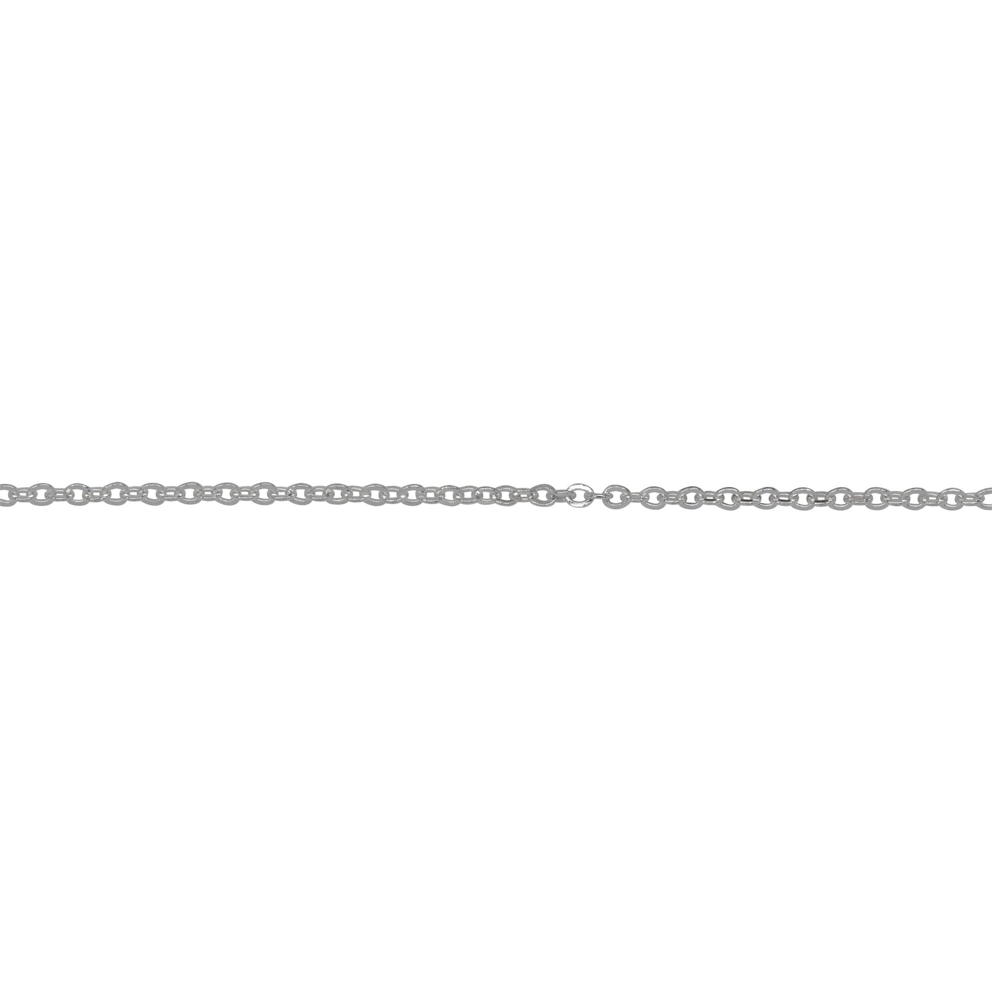 Chain by Foot. Sterling Silver 1.10mm Width by 1.3mm Length, Flat Cable Chain. Price per: 1 Foot.