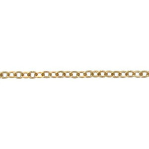 14kt Gold Filled 1.10mm Width by 1.3mm Length, Flat Cable Chain. Price per: 1 Foot.