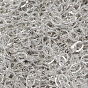 Sterling Silver 2.2mm Width by 3.1mm Length, Flat Cable Chain. Price per: 1 Foot.