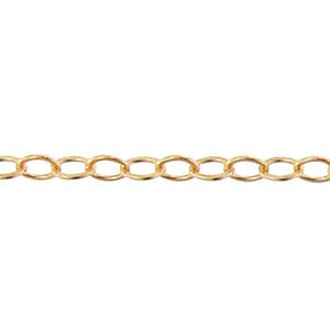 14kt Gold Filled 2.2mm Width by 3.1mm Length, Flat Cable Chain. Price per: 1 Foot.