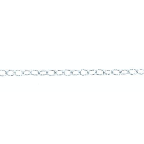 Sterling Silver 2.1mm Width by 3.1mm Length, Smooth Cable Chain. Price per: 1 Foot.