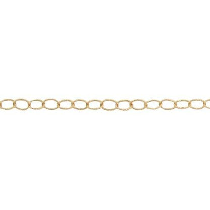 14kt Gold Filled 2.1mm Width by 3.1mm Length, Smooth Cable Chain. Price per: 1 Foot.