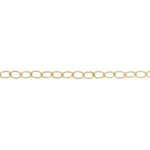 14kt Gold Filled 2.1mm Width by 3.1mm Length, Smooth Cable Chain. Price per: 1 Foot.