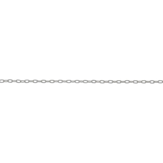 Chain by Foot. Sterling Silver 1.0mm width by 1.6mm length, Flat Elongated Cable Chain. Price per: 1 Foot.