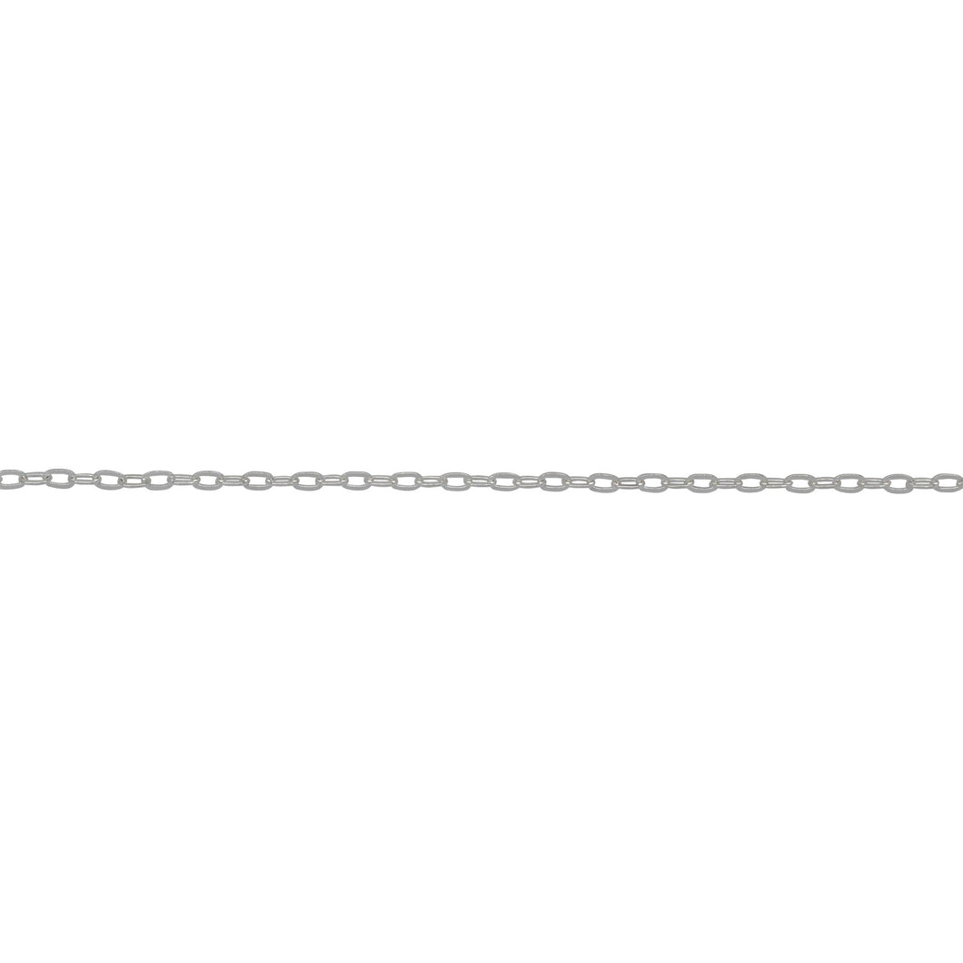 Chain by Foot. Sterling Silver 1.0mm width by 1.6mm length, Flat Elongated Cable Chain. Price per: 1 Foot.