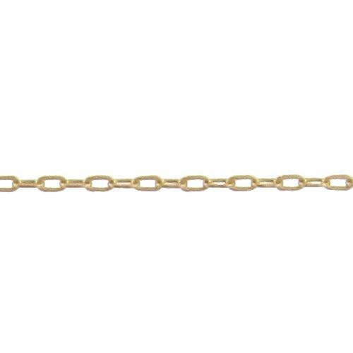 14kt Gold Filled 1.0mm width by 1.6mm length, Flat Elongated Cable Chain. Price per: 1 Foot.