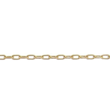 14kt Gold Filled 1.0mm width by 1.6mm length, Flat Elongated Cable Chain. Price per: 1 Foot.