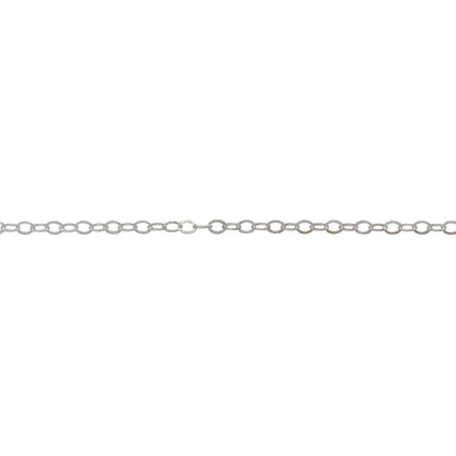 Chain by Foot. Sterling Silver 1.5mm Width by 2.0mm Length, Flat Cable Chain. Price per: 1 Foot.