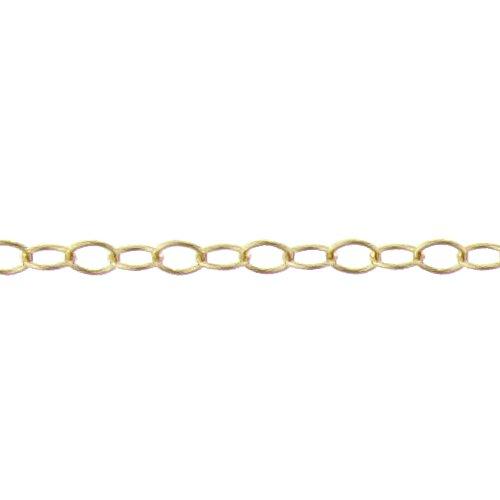 14kt Gold Filled 1.5mm Width by 2.0mm Length, Flat Cable Chain. Price per: 1 Foot.