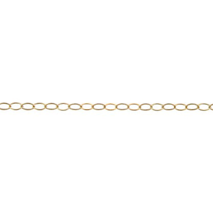 14kt Gold Filled - Rose Gold 1.5mm Width by 2.0mm Length, Flat Cable Chain. Price per: 1 Foot.