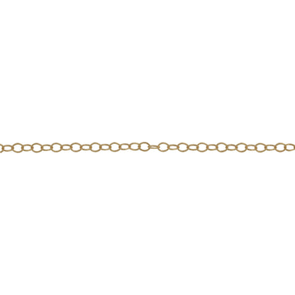 14kt Gold Filled - Rose Gold 1.5mm Width by 2.0mm Length, Flat Cable Chain. Price per: 1 Foot.