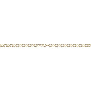 14kt Gold Filled - Rose Gold 1.5mm Width by 2.0mm Length, Flat Cable Chain. Price per: 1 Foot.