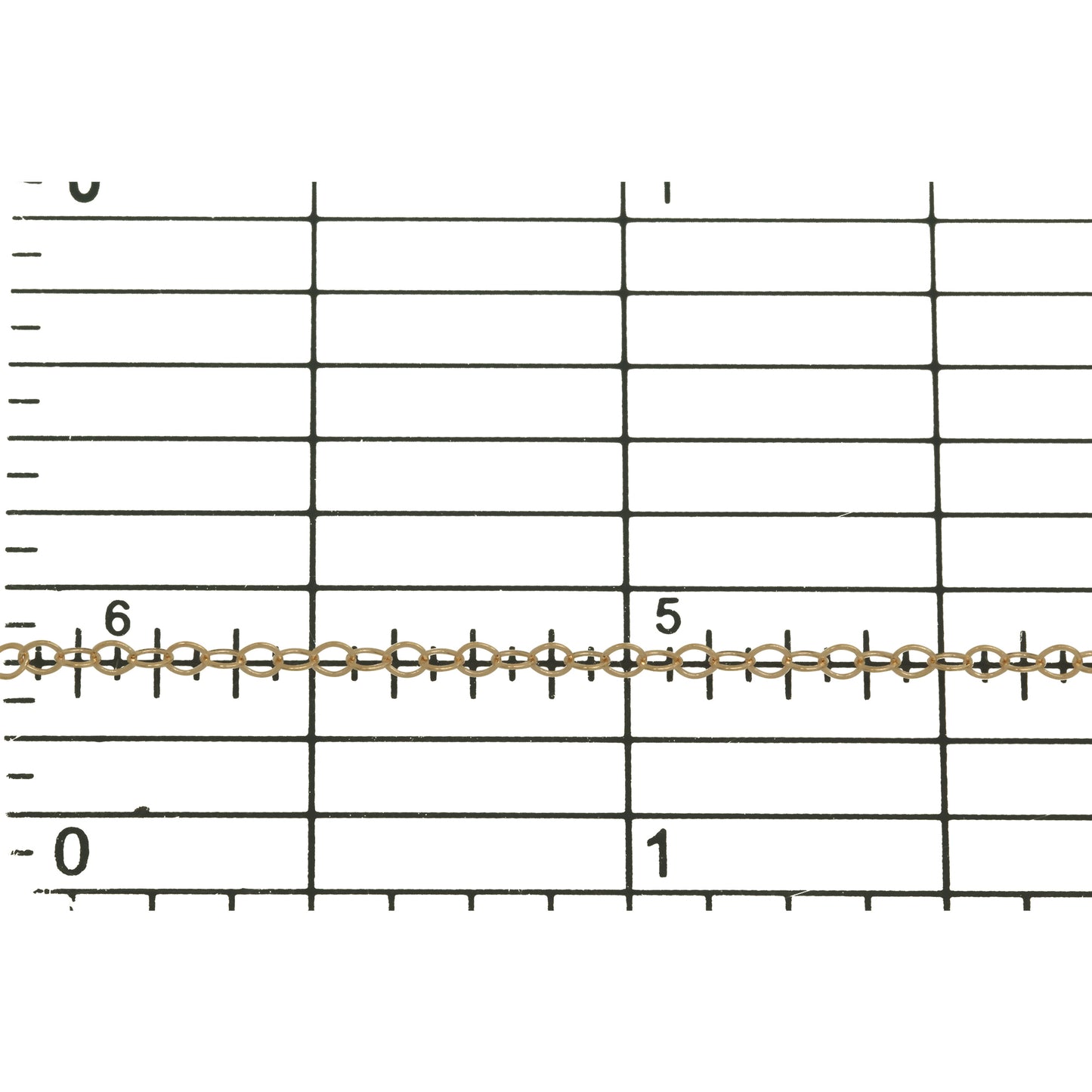 14kt Gold Filled - Rose Gold 1.5mm Width by 2.0mm Length, Flat Cable Chain. Price per: 1 Foot.