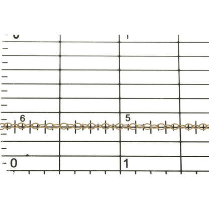 14kt Gold Filled - Rose Gold 1.5mm Width by 2.0mm Length, Flat Cable Chain. Price per: 1 Foot.