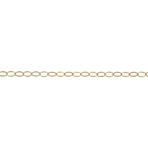 14kt Gold Filled - Rose Gold 1.5mm Width by 2.0mm Length, Flat Cable Chain. Price per: 1 Foot.