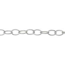 Load image into Gallery viewer, Chain by Foot. Sterling Silver 4.5mm Width by 6.6mm Length, Smooth Cable Chain. Price per: 1 Foot.
