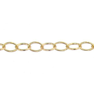 14kt Gold Filled 4.5mm Width by 6.6mm Length, Smooth Cable Chain. Price per: 1 Foot.