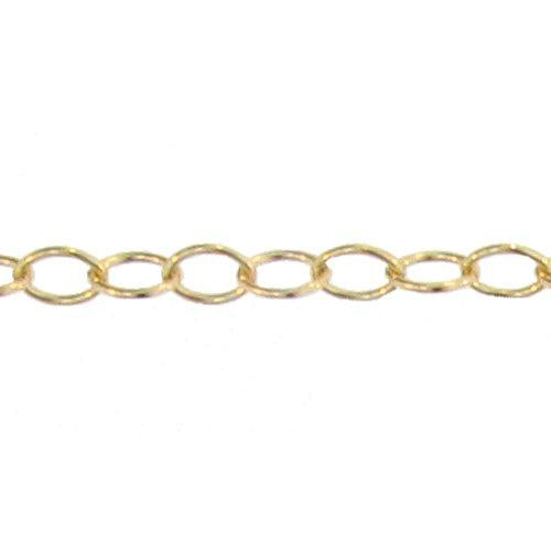 14kt Gold Filled 4.5mm Width by 6.6mm Length, Smooth Cable Chain. Price per: 1 Foot.