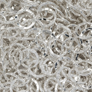 Sterling Silver 5.0mm Width / Length, Flat Hammered Circle Chain. Price per: 1 Foot.