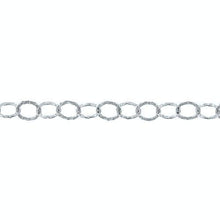 Load image into Gallery viewer, Sterling Silver 5.0mm Width / Length, Flat Hammered Circle Chain. Price per: 1 Foot.
