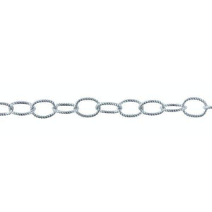 Sterling Silver 3.6mm width by 4.6mm length, Twisted Cable Chain. Price per: 1 Foot.