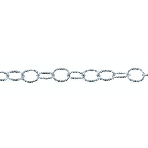 Sterling Silver 3.6mm width by 4.6mm length, Twisted Cable Chain. Price per: 1 Foot.