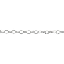 Load image into Gallery viewer, Chain by Foot. Sterling Silver 2.5mm width by 3.6mm length, Hammered Cable Chain. Price per: 1 Foot.
