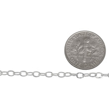 Load image into Gallery viewer, Sterling Silver 2.5mm width by 3.6mm length, Hammered Cable Chain. Price per: 1 Foot.
