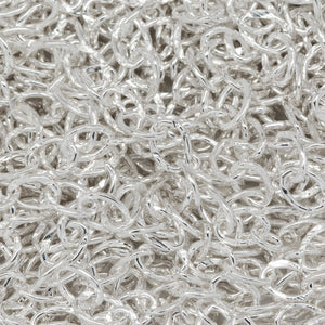 Sterling Silver 2.5mm width by 3.6mm length, Hammered Cable Chain. Price per: 1 Foot.