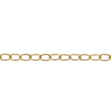 Load image into Gallery viewer, 14kt Gold Filled 2.5mm width by 3.6mm length, Hammered Cable Chain. Price per: 1 Foot.
