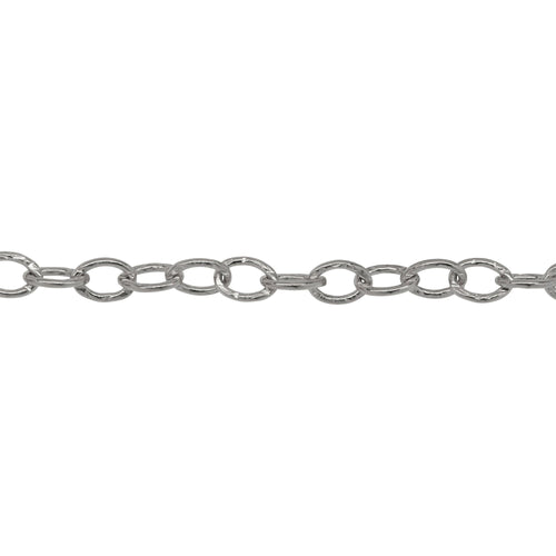 Chain by Foot. Sterling Silver 5.0mm Width / Length Hammered Wire, Circle Chain. Price per: 1 Foot.