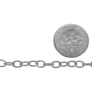 Sterling Silver 5.0mm Width / Length Hammered Wire, Circle Chain. Price per: 1 Foot.