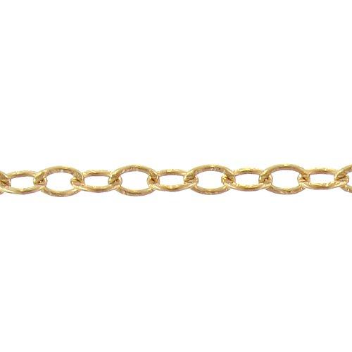 14kt Gold Filled 5.0mm Width / Length Hammered Wire, Circle Chain. Price per: 1 Foot.