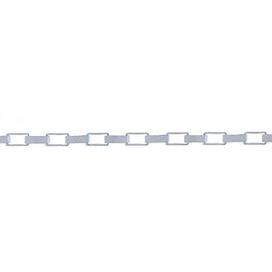 Sterling Silver 1.5mm width by 3.3mm length, Box Chain. Price per: 1 Foot.